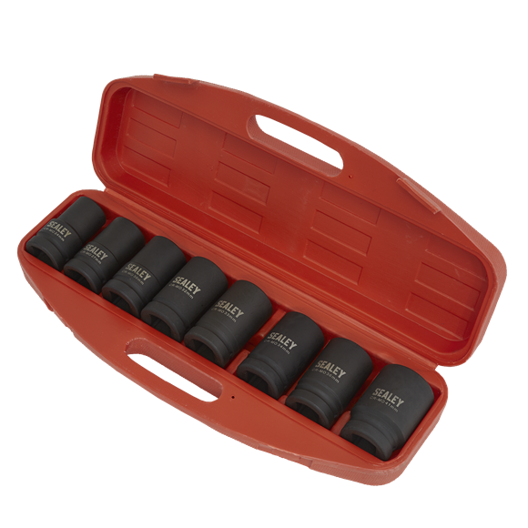 Sealey Impact Socket Set 8pc Deep 1"Sq Drive Metric AK888M