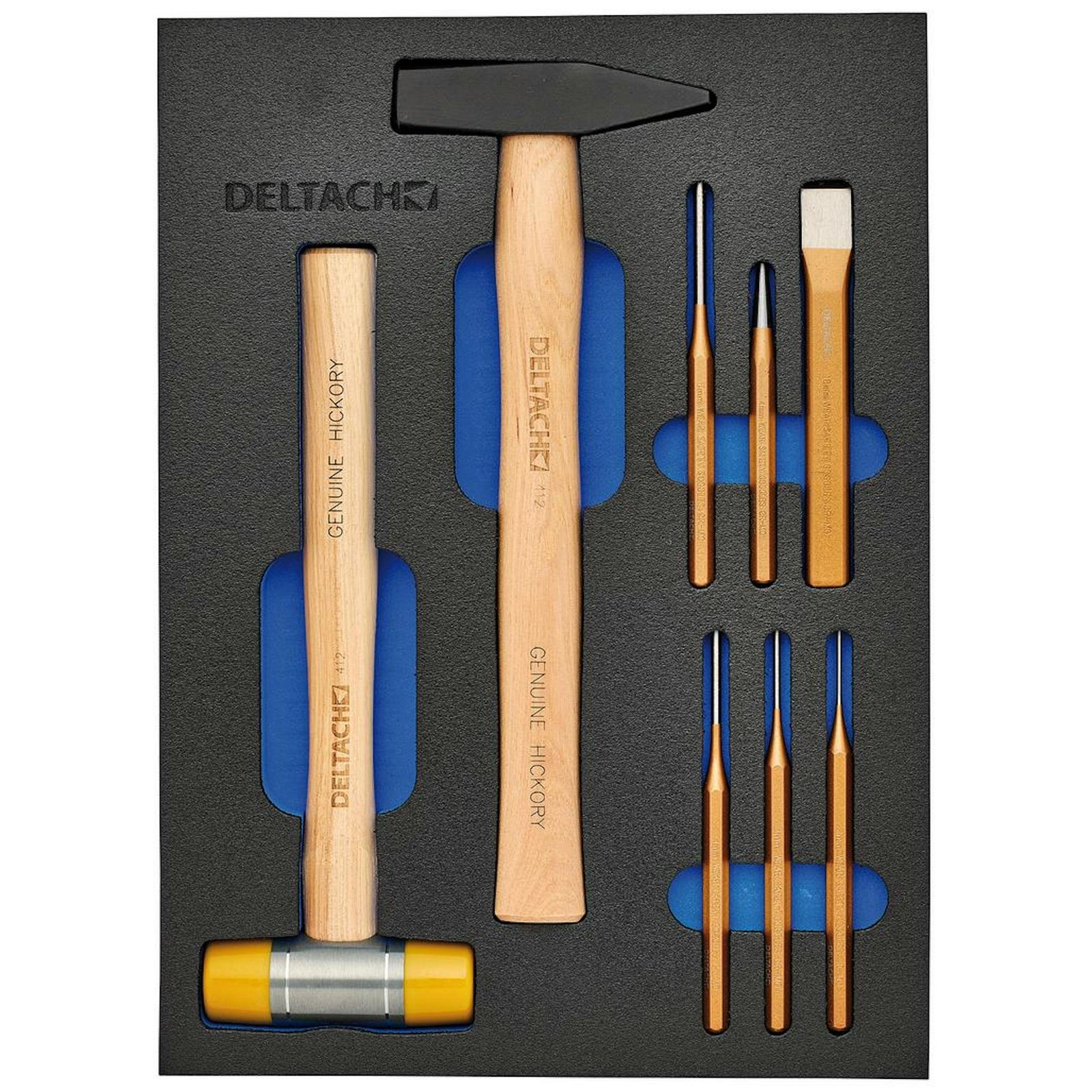 BUNKER Hammer and Pin Punch Set in EVA Foam Inlay (8 Piece) - DELTACH-561023