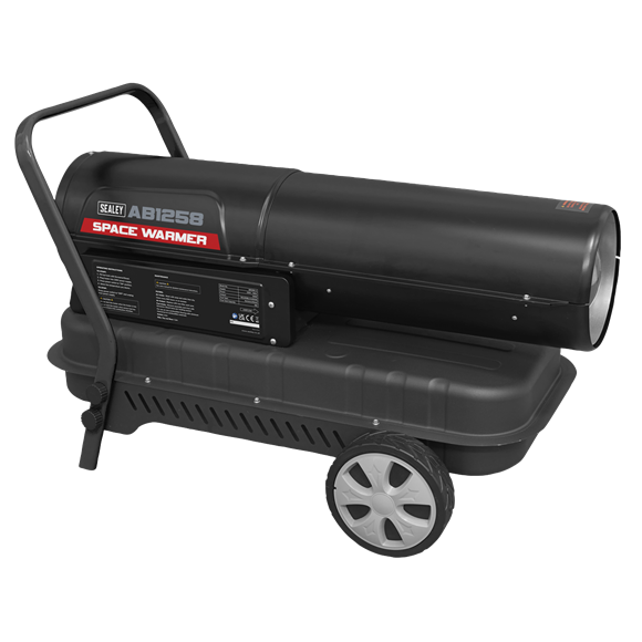 Sealey Space Warmerï Paraffin/Kerosene/Diesel Heater 125000Btu/hr with Wheels