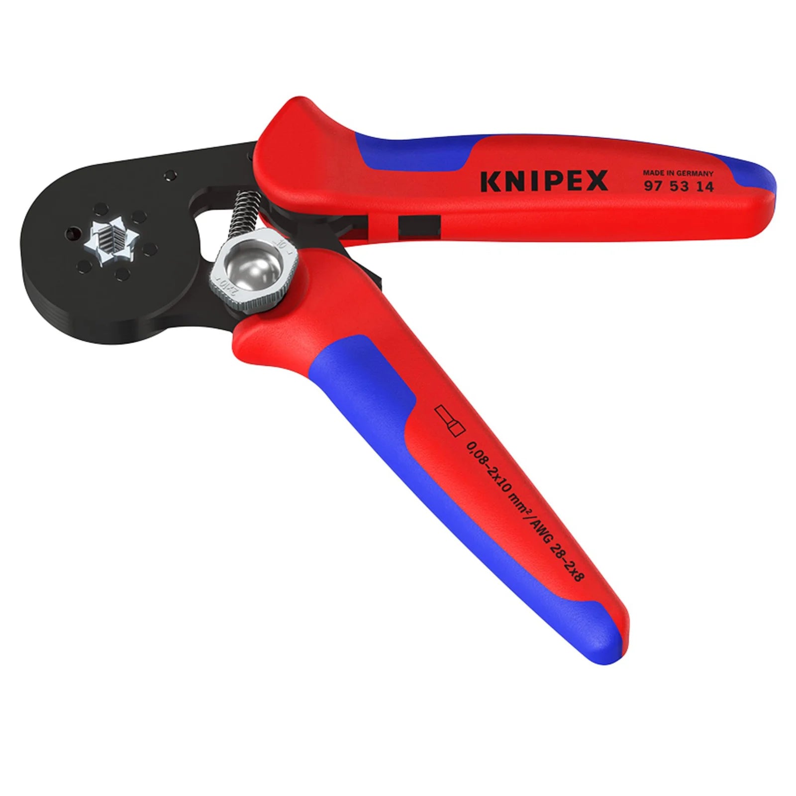 KNIPEX 97 53 14 SB Self- Adjusting Crimping Pliers, 2 x 10 mm², 180mm