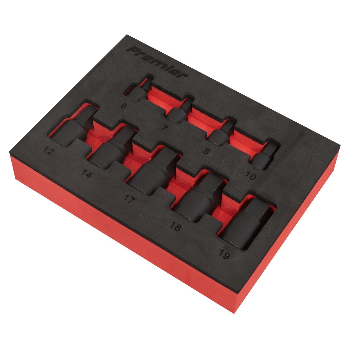 Premier Low Profile Impact Hex Socket Bit Set 1/4" & 3/8" Sq Drive 9pc