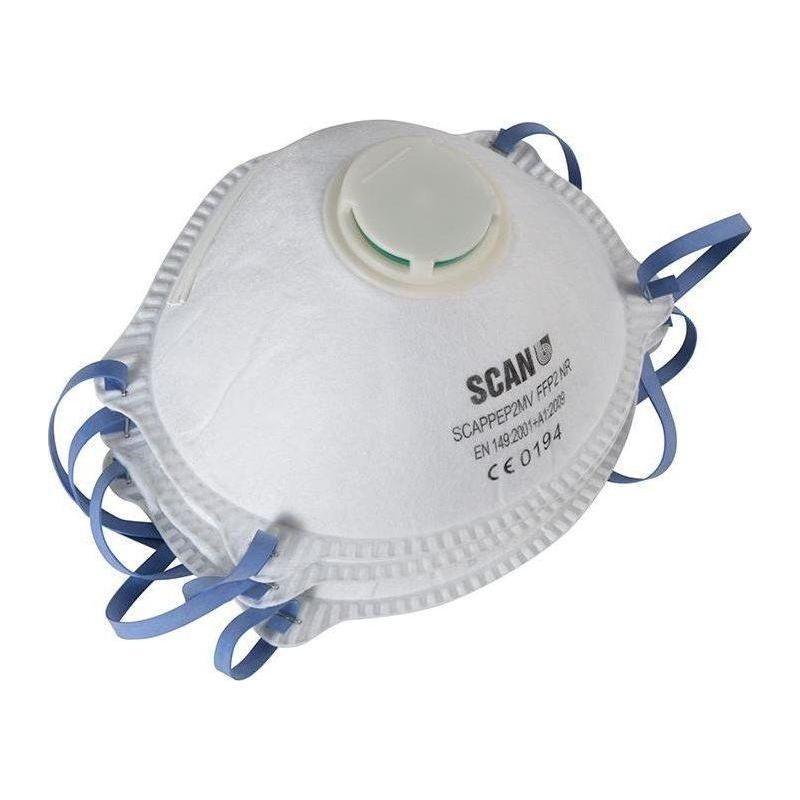 Scan Moulded Disposable Mask Valved FFP2 Protection (Pack 3)