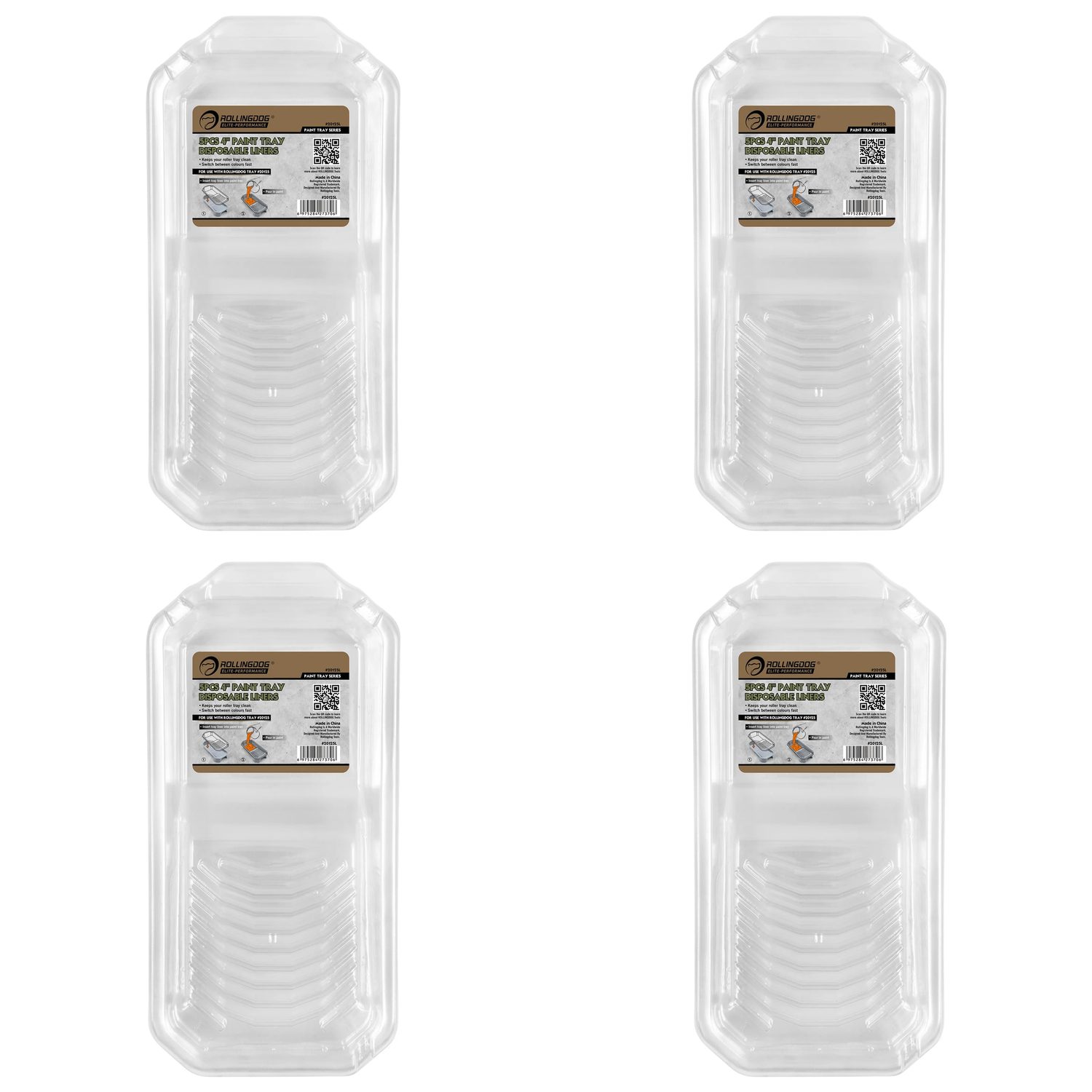 ROLLINGDOG Paint Tray Liners, 4"/100mm (Pack of 5) - 20125L
