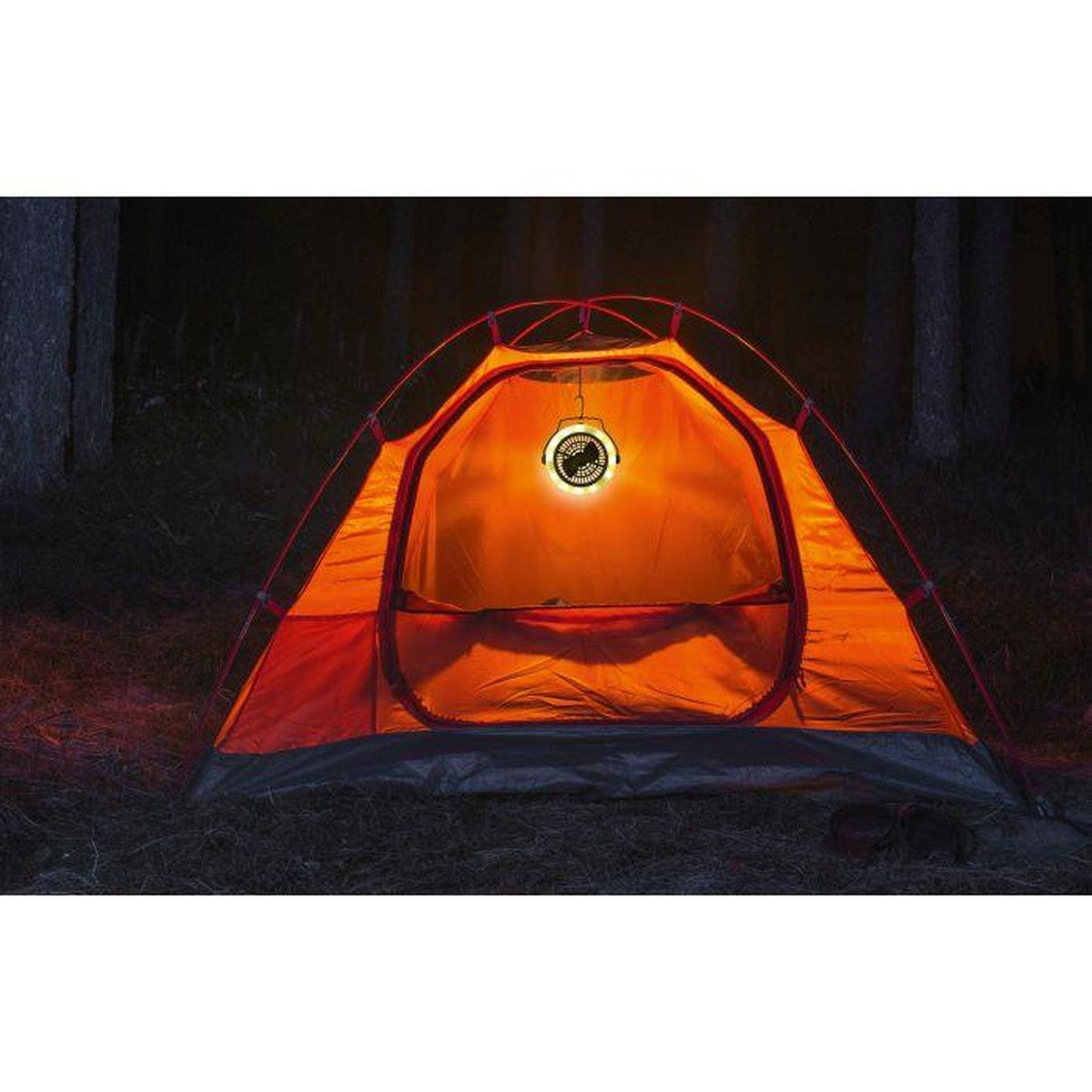 2IN1 12 LED Hanging Camping Ceiling & Desk Fan with Light Tent Lamp Lantern Outdoor