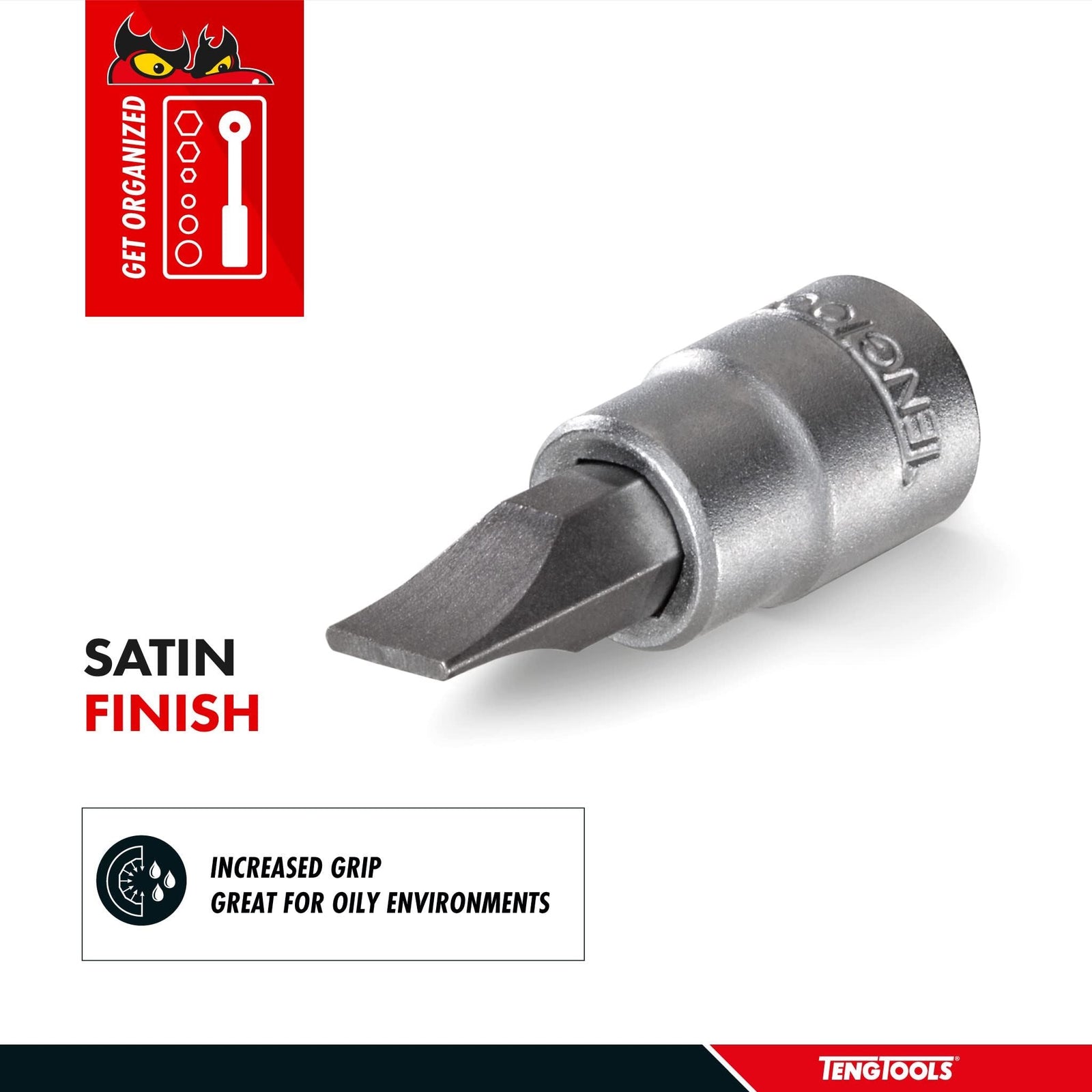 Teng Tools 1/4" Flat Bit Socket 4mm