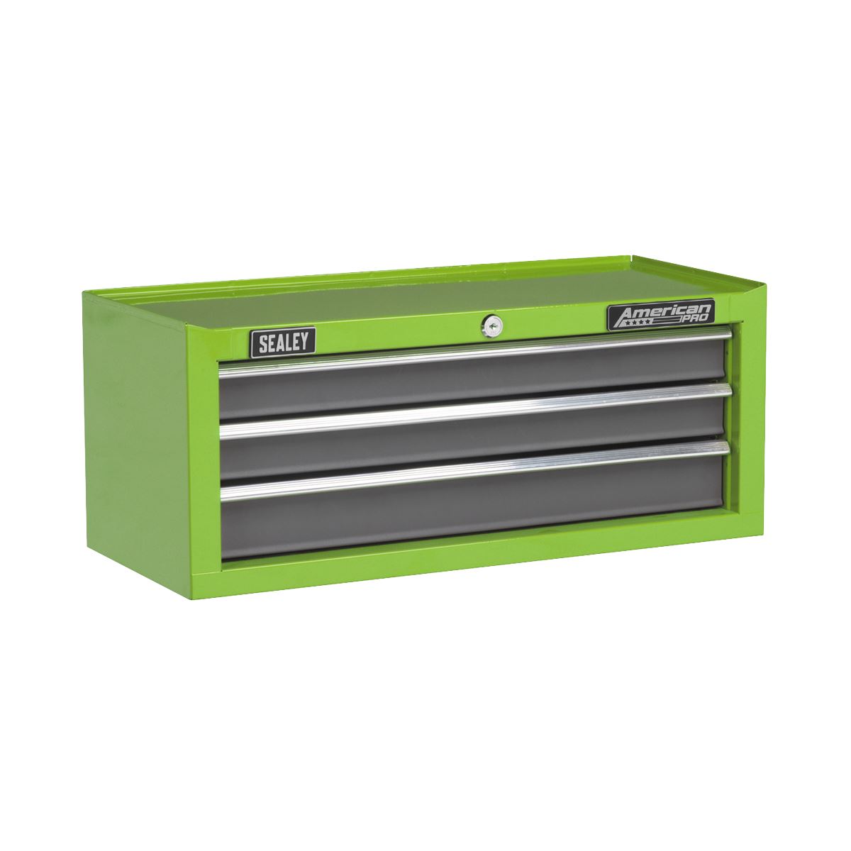 Sealey Topchest Mid-Box & Rollcab 9 Drawer Stack Hi-Vis Green AP2200BBHVSTACK