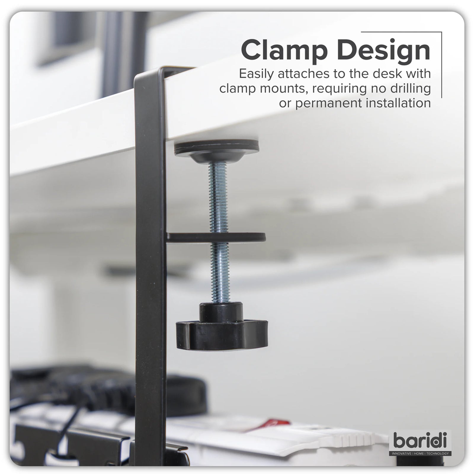 Dellonda Cable Management Tray Extendable 435/730mm - Black