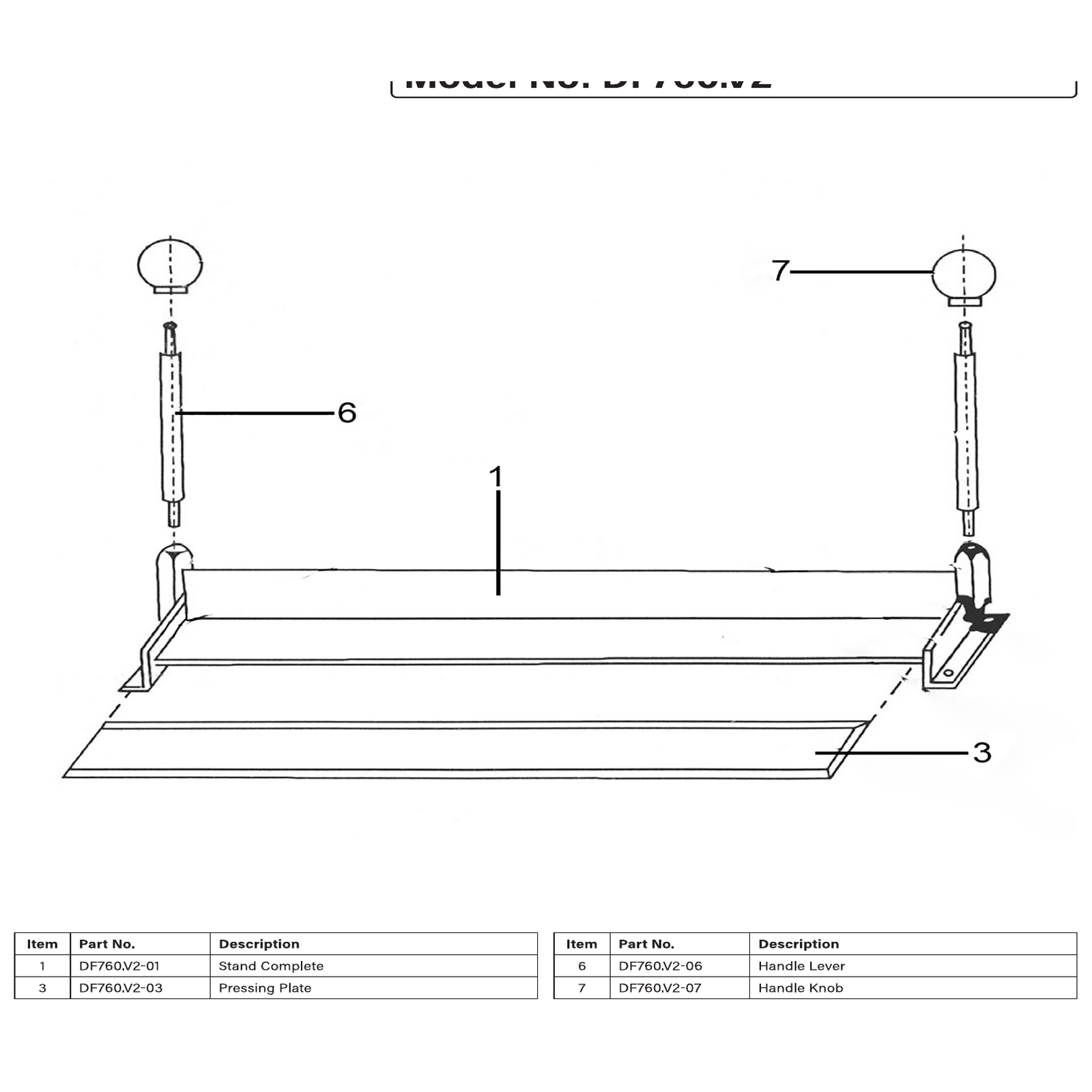 Sealey Handle lever DF760.V2-06