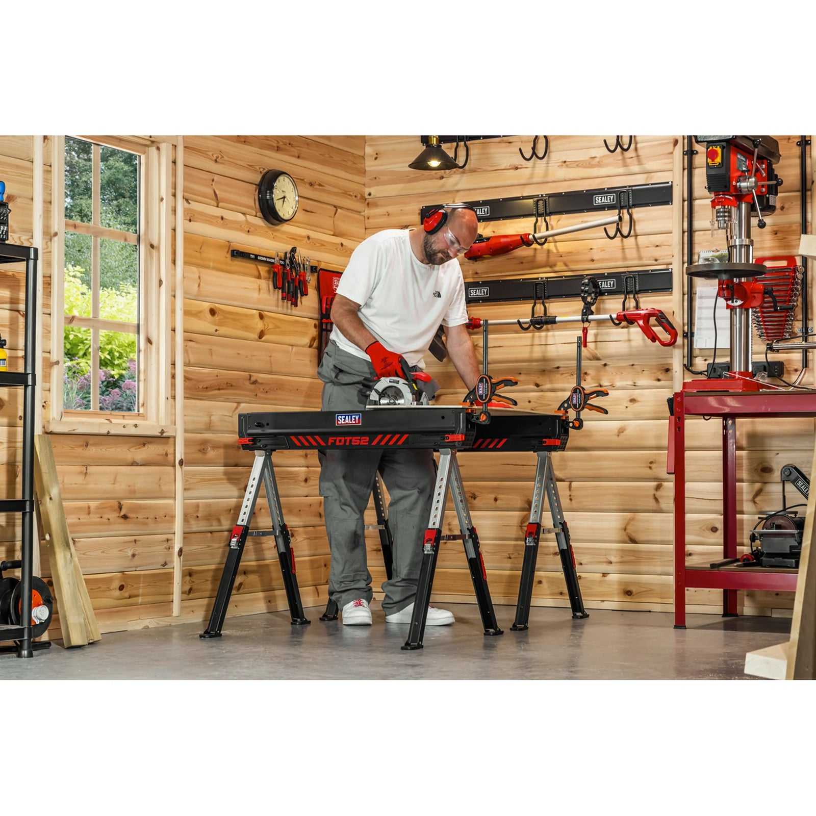 Sealey Adjustable Sawhorse Set 2 Piece 590kg Capacity