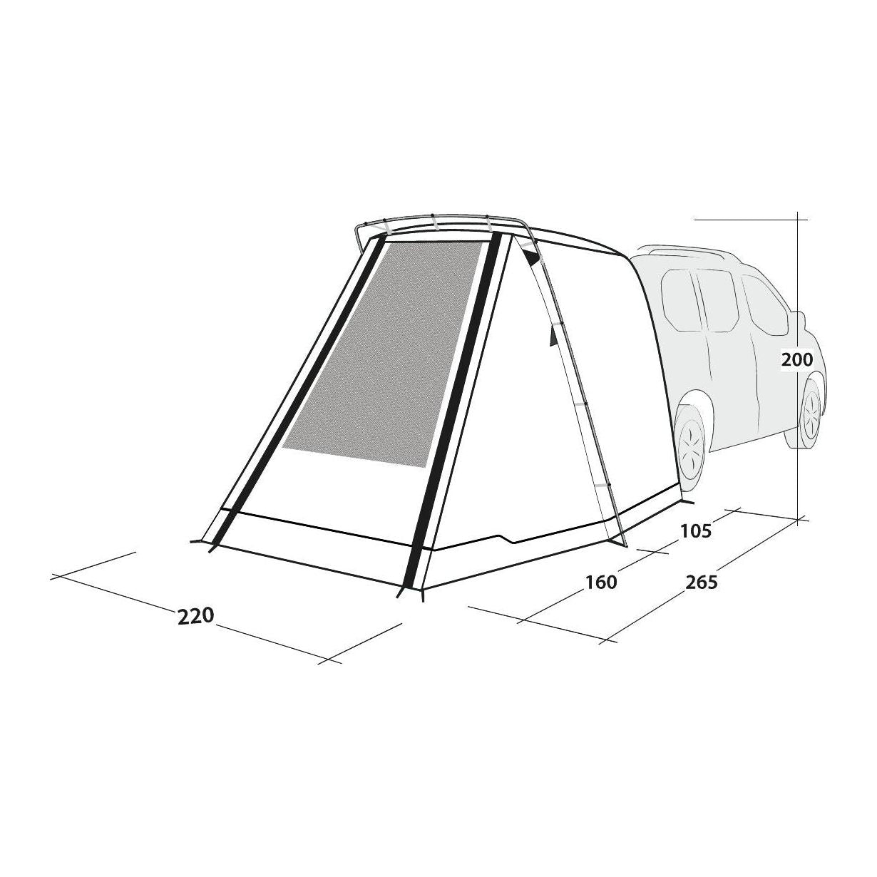 Outwell Sandcrest S  Poled Tailgate Awning