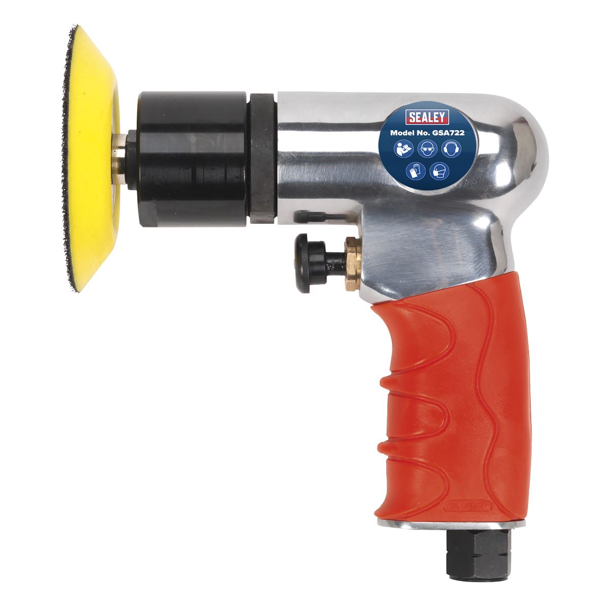 Sealey 75mm Mini Air Polisher 1/4" BSP Hook & Loop Buffing Polishing
