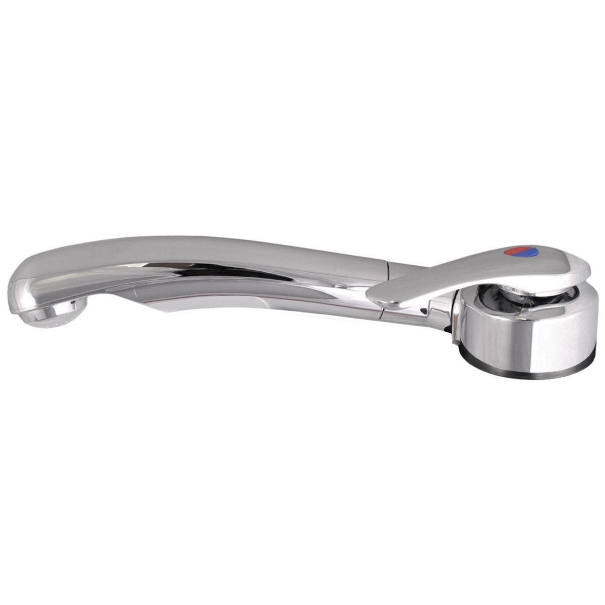 Caravan Reich Twist Single Lever Mixer Tap In Matt Left-Hand 45 Degree With Tail