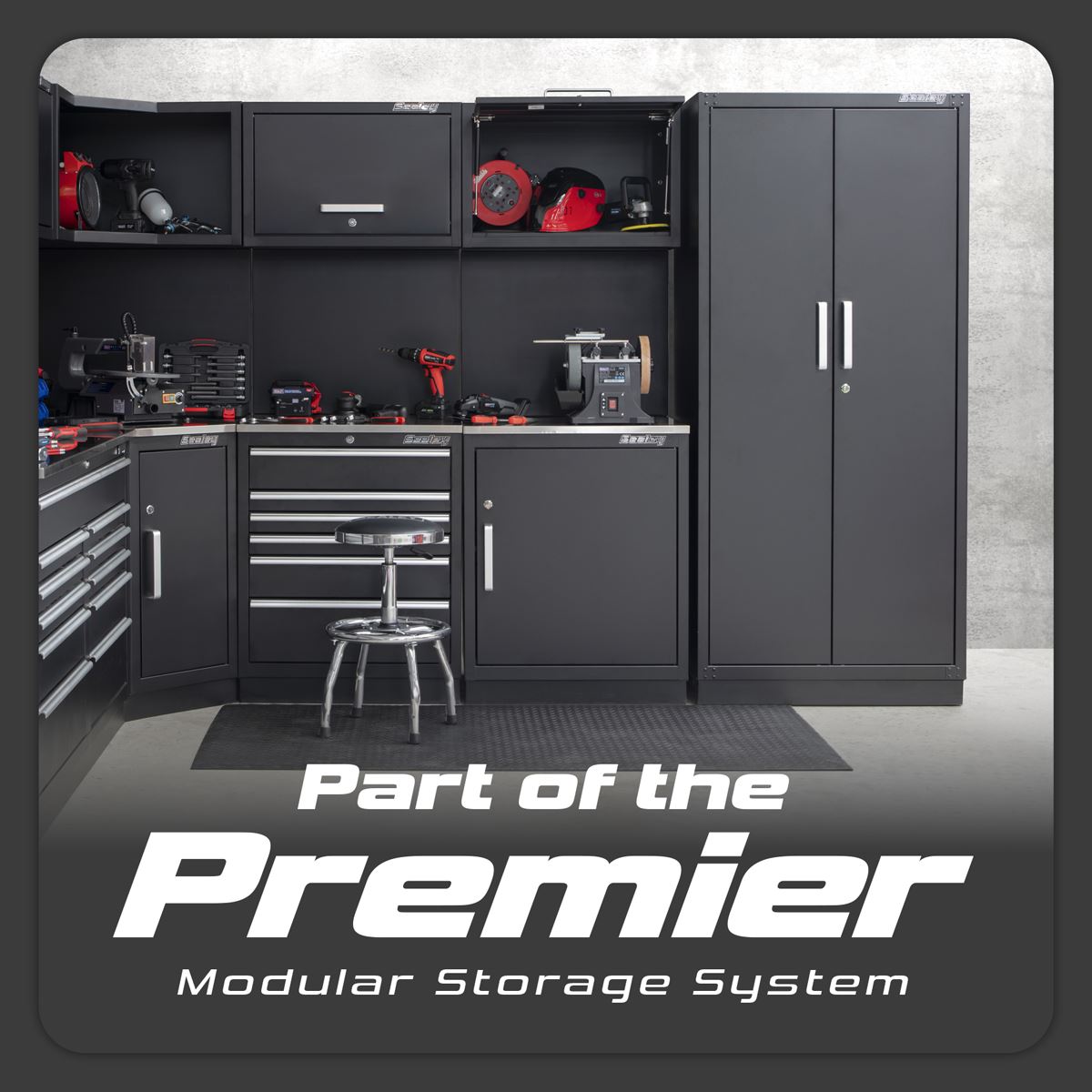 Sealey Premier Premier Storage System with Stainless Worktop 3.55m APMSCOMBO7SS