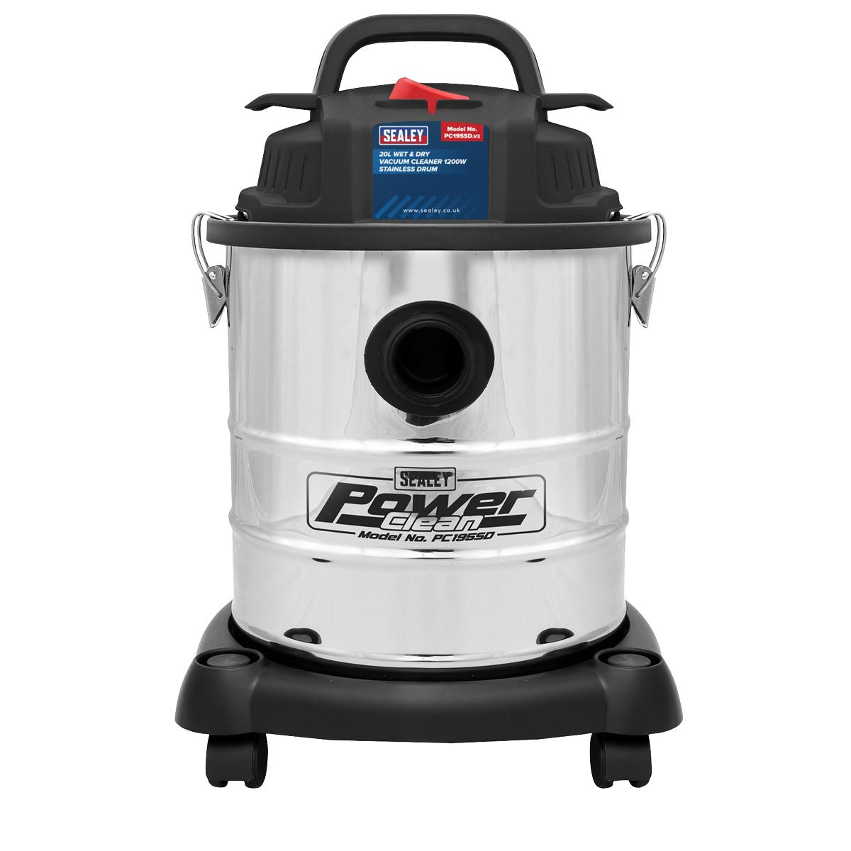 Sealey Vacuum Cleaner Wet & Dry 20L 1200W/230V Stainless Drum PC195SD