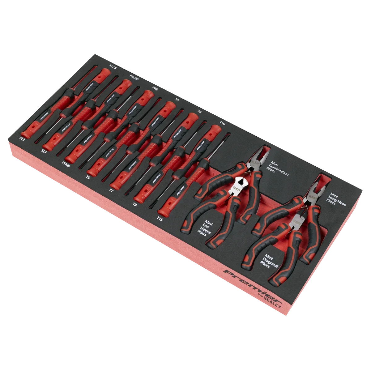 Sealey Premier Precision Screwdriver & Mini Pliers Set 17 Piece TBT67