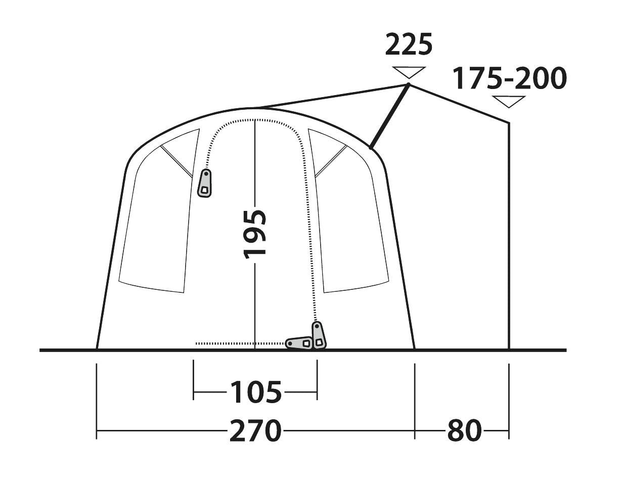Outwell Talladega Driveaway Air Awning Grey