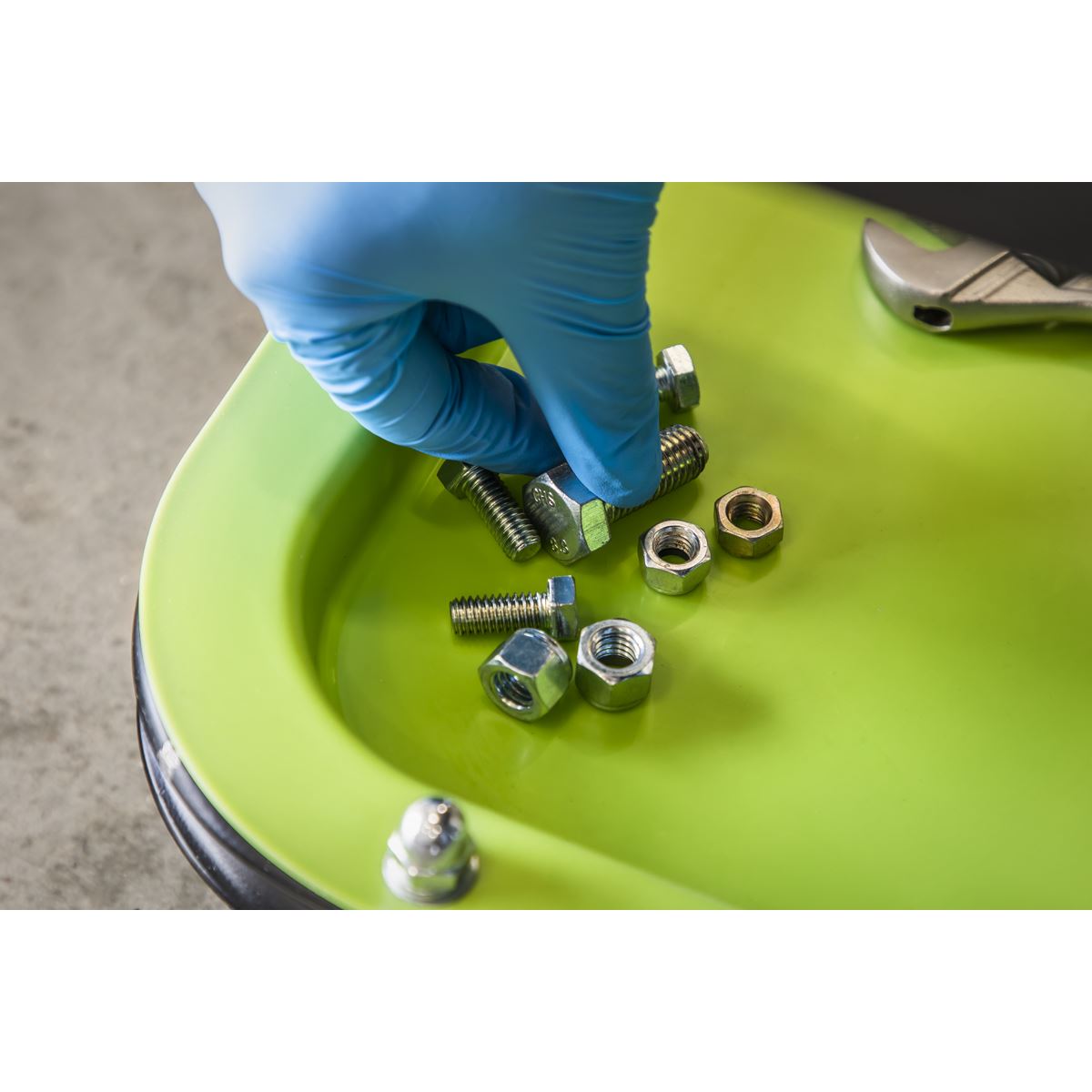 Sealey Mechanic's Utility Seat Deluxe Hi-Vis Green SCR9HV