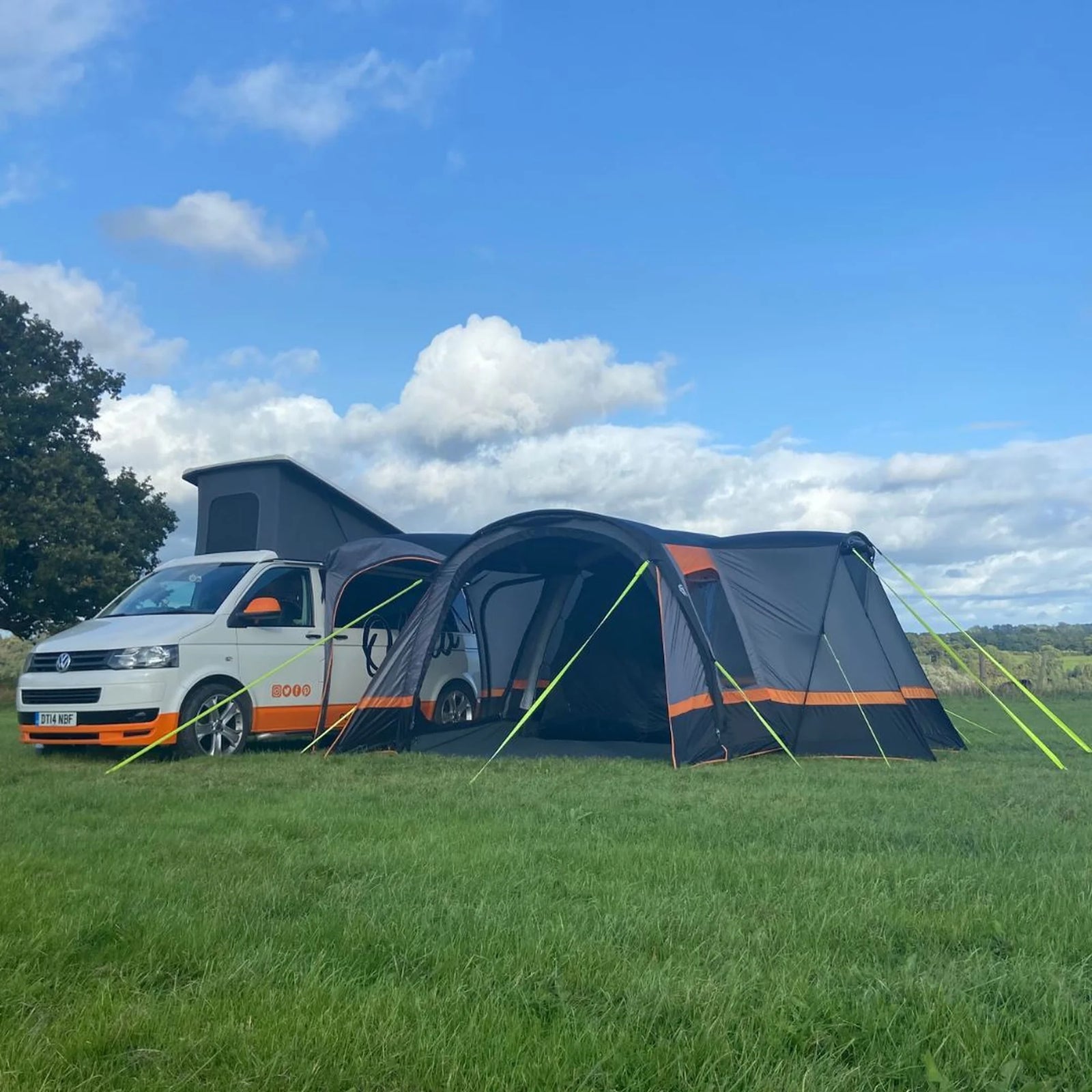 Olpro Cocoon Breeze v2 Driveway Campervan Awning Orange / Grey Low