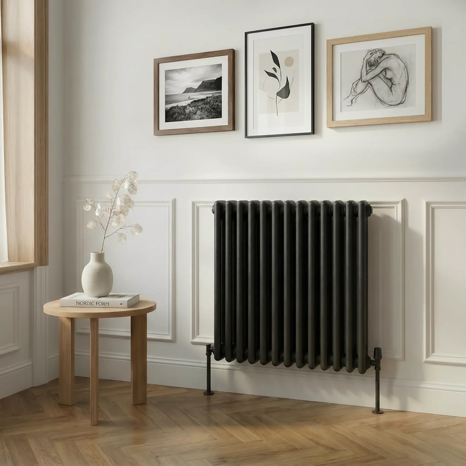 Baridi Horizontal Radiator DH362 600 x 607mm Black