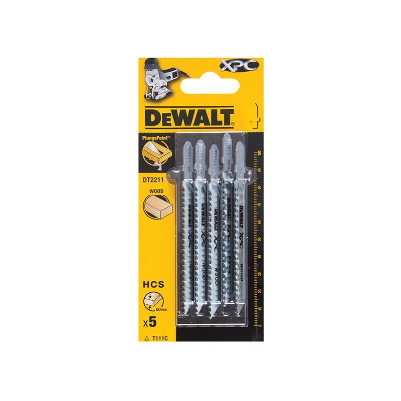 Dewalt Power Tools XPC HCS Wood Jigsaw Blades Pack of 5 T111C