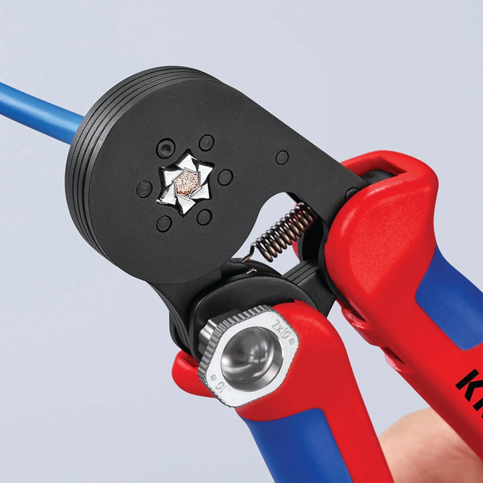 KNIPEX 97 53 14 SB Self- Adjusting Crimping Pliers, 2 x 10 mm², 180mm