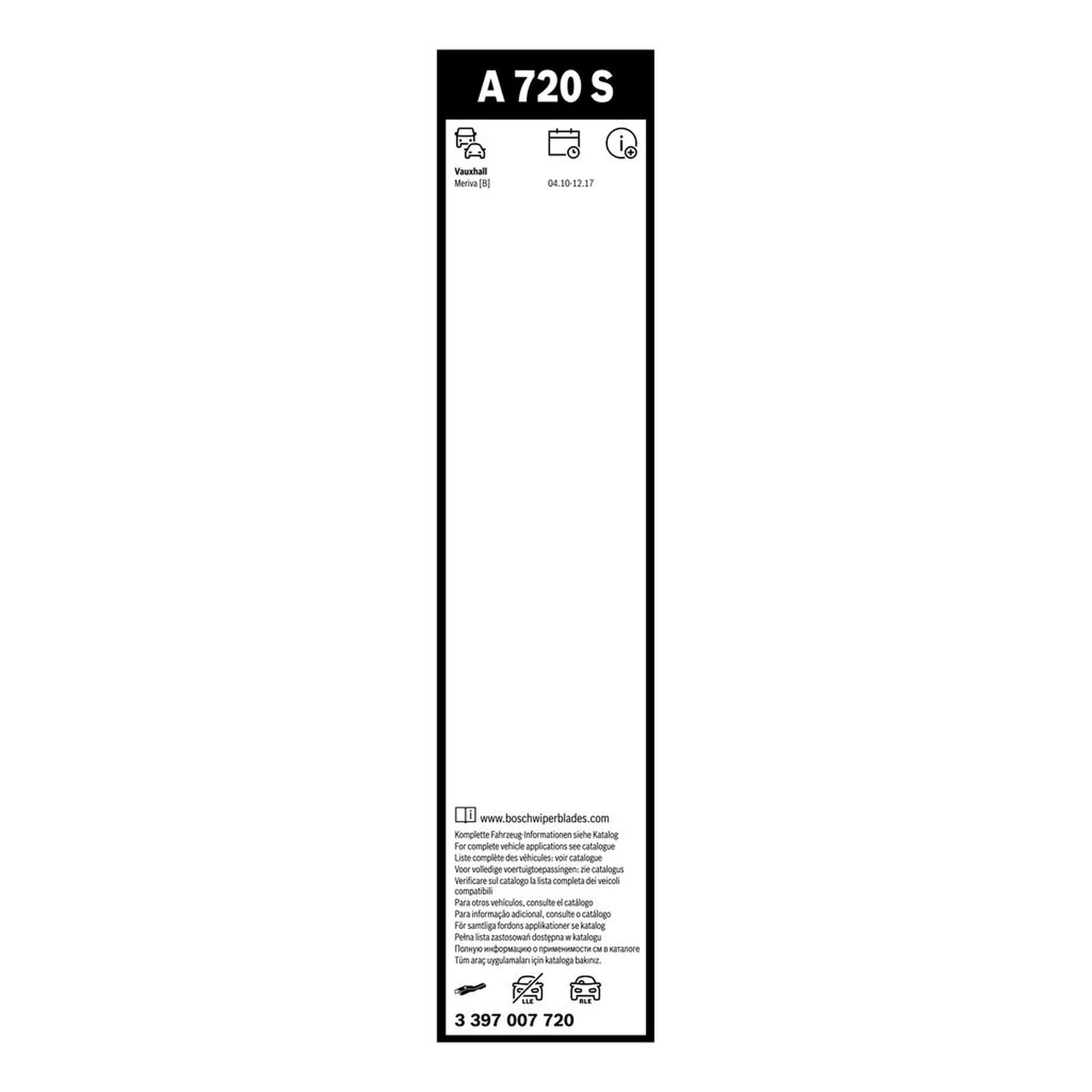 Bosch 2 x Front Aerotwin Wiper Blades fits Vauxhall Meriva 2010-2017