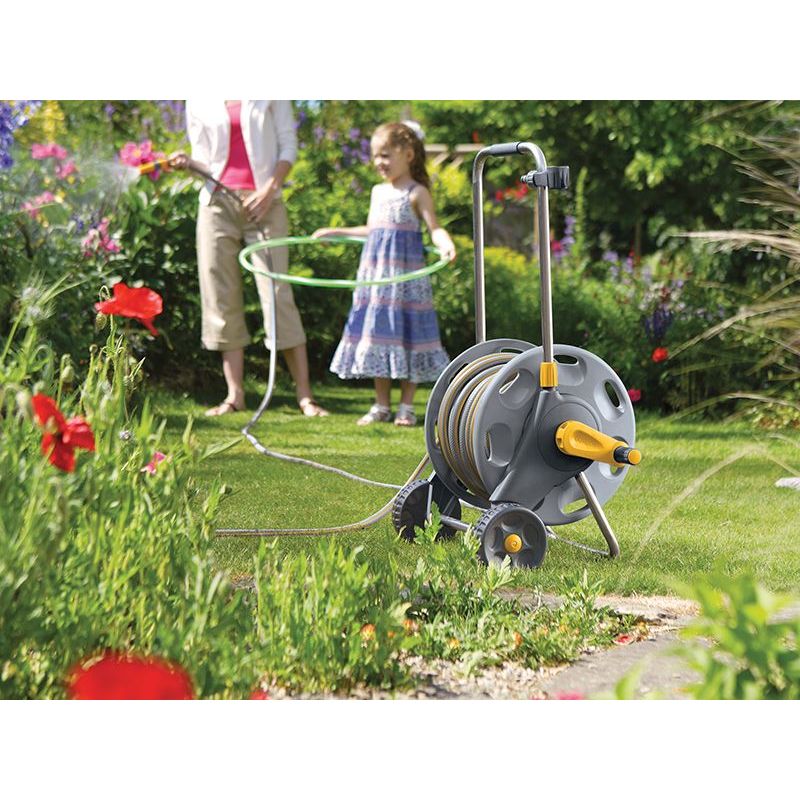 Hozelock 2434 60m Assembled Hose Cart & 30m of 12.5mm Hose