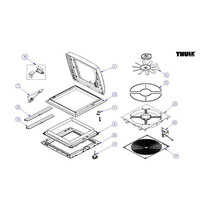 White Spare Replacement cover for Thule Vent Omnivent 40x40 cm version V04