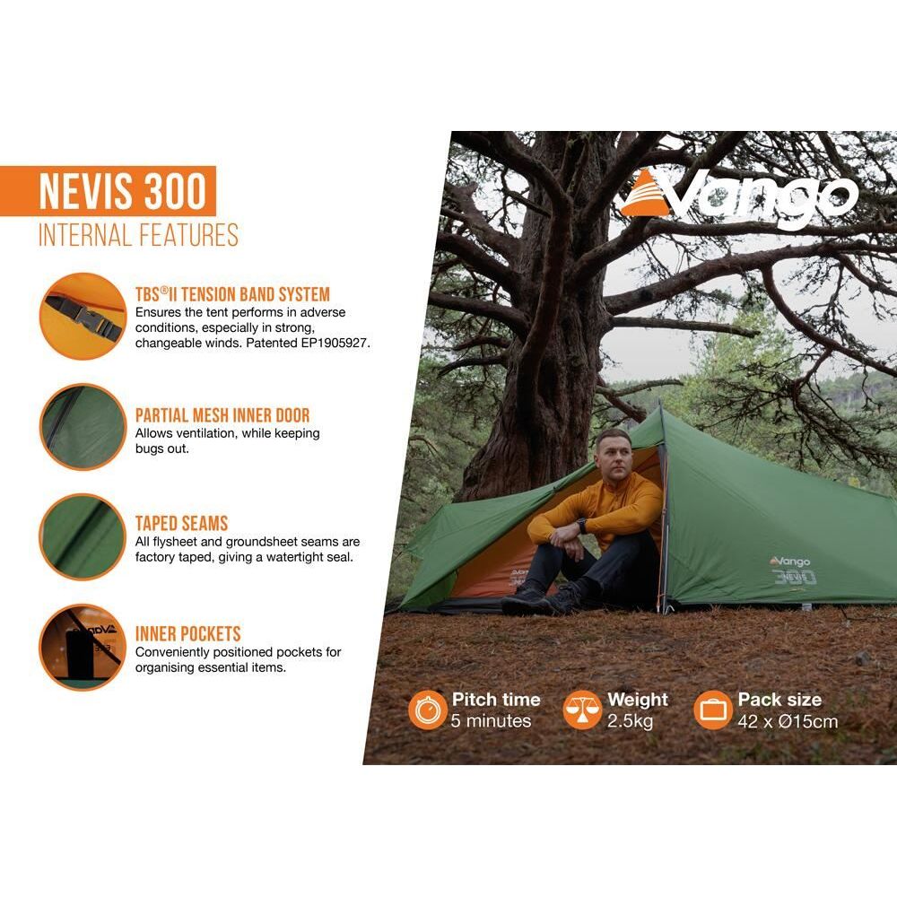 Vango Nevis 300 3 Berth Pamir Green Tent