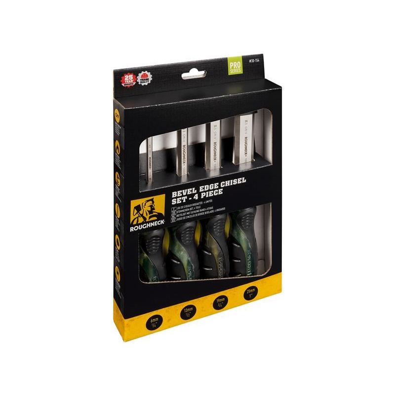 Roughneck Professional Bevel Edge Chisel Set, 4 Piece