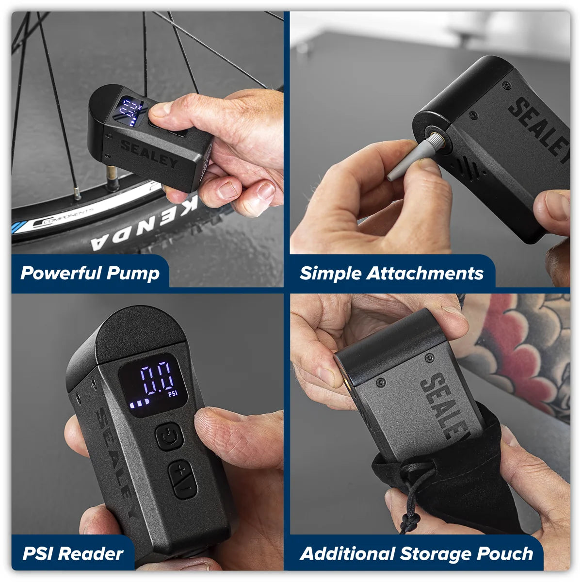 Sealey Mini Digital Bike Pump CTI100 120psi Rechargeable