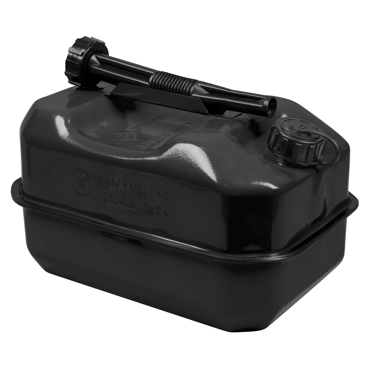 Sealey 10L Jerry Can Black Steel Fuel Container