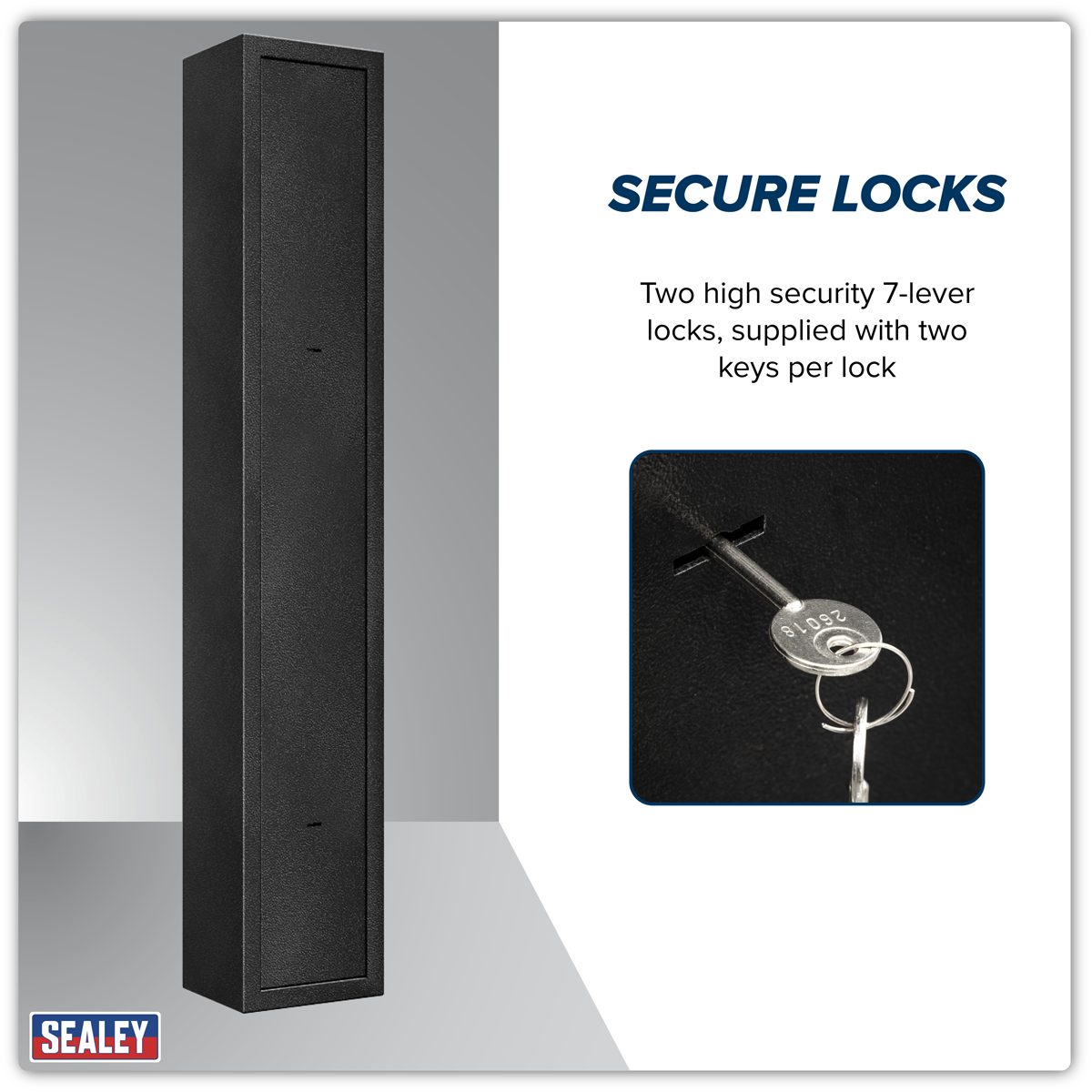 Sealey SGS3AB 3 Gun Cabinet with Ammo Safe 1450mm