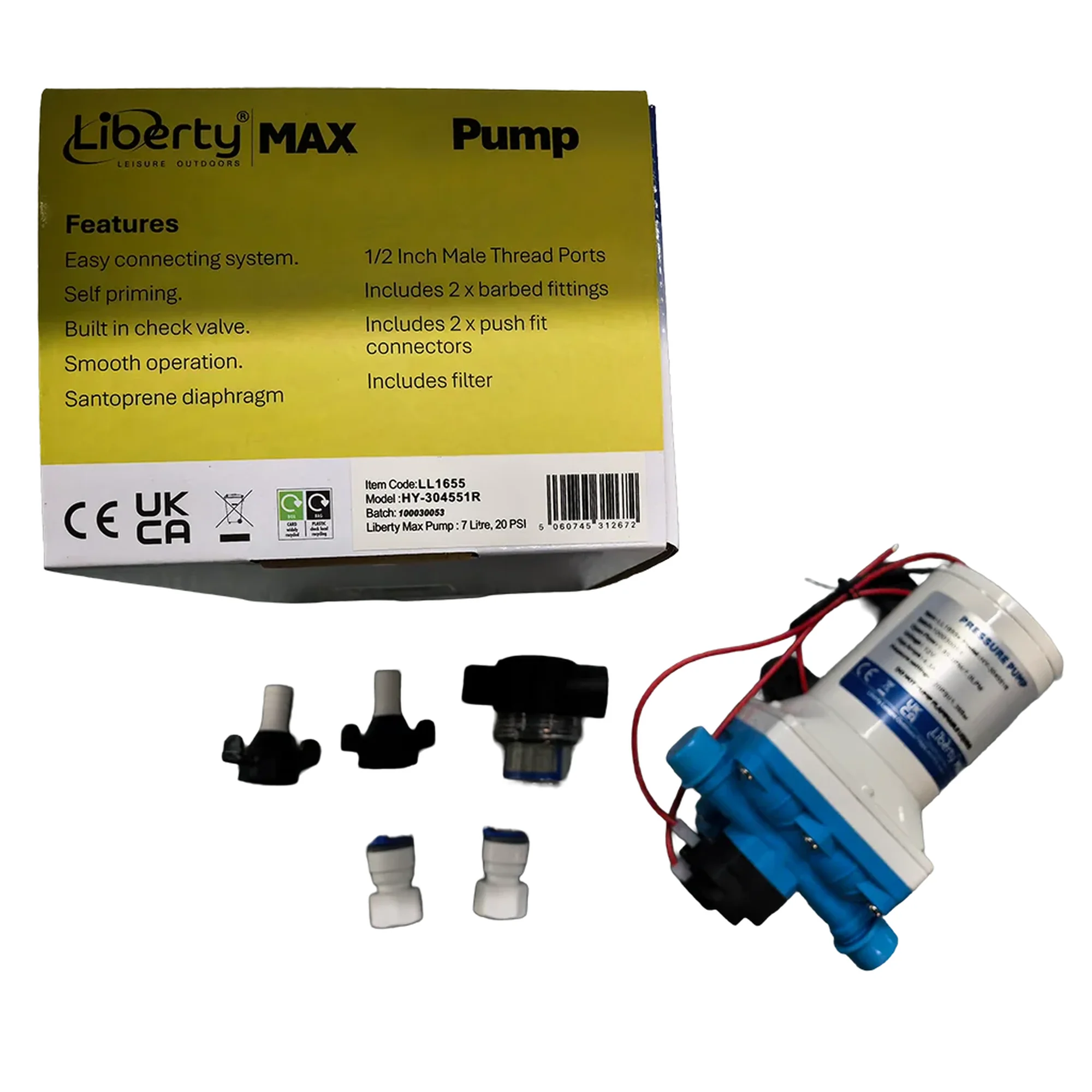 Liberty Max Water Pump 12V DC 7 LPM 20 PSI