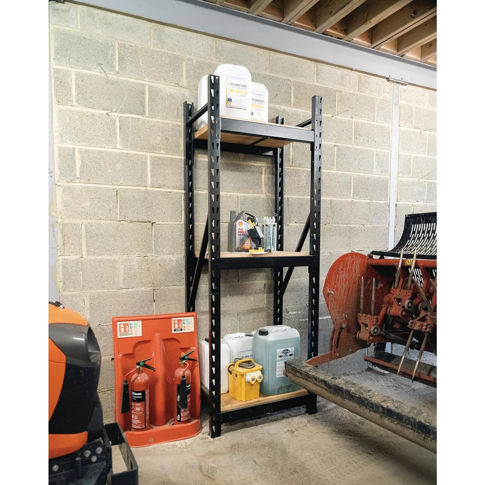 Bunker 3 Tier Racking System 750mm with Hardwood Shelving