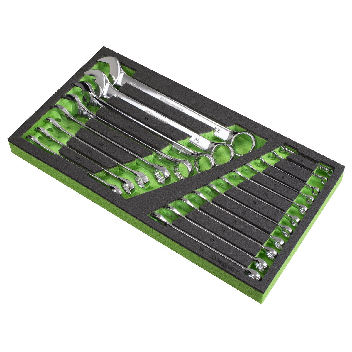 Siegen Siegen Combination Spanner Set with Tool Tray 19pc S01272