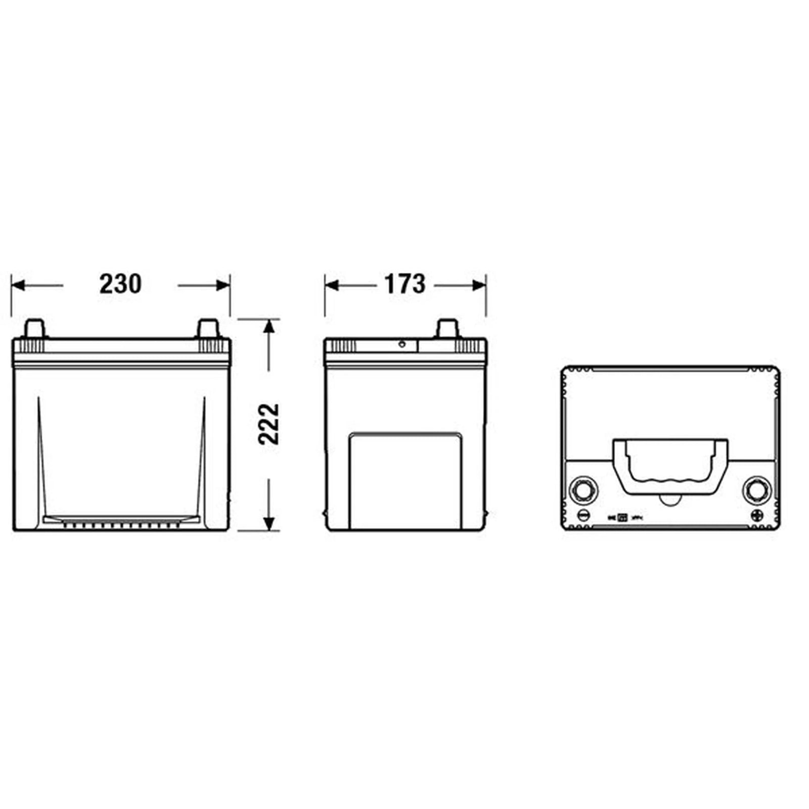 Exide Battery 12V 65Ah 580A EA654