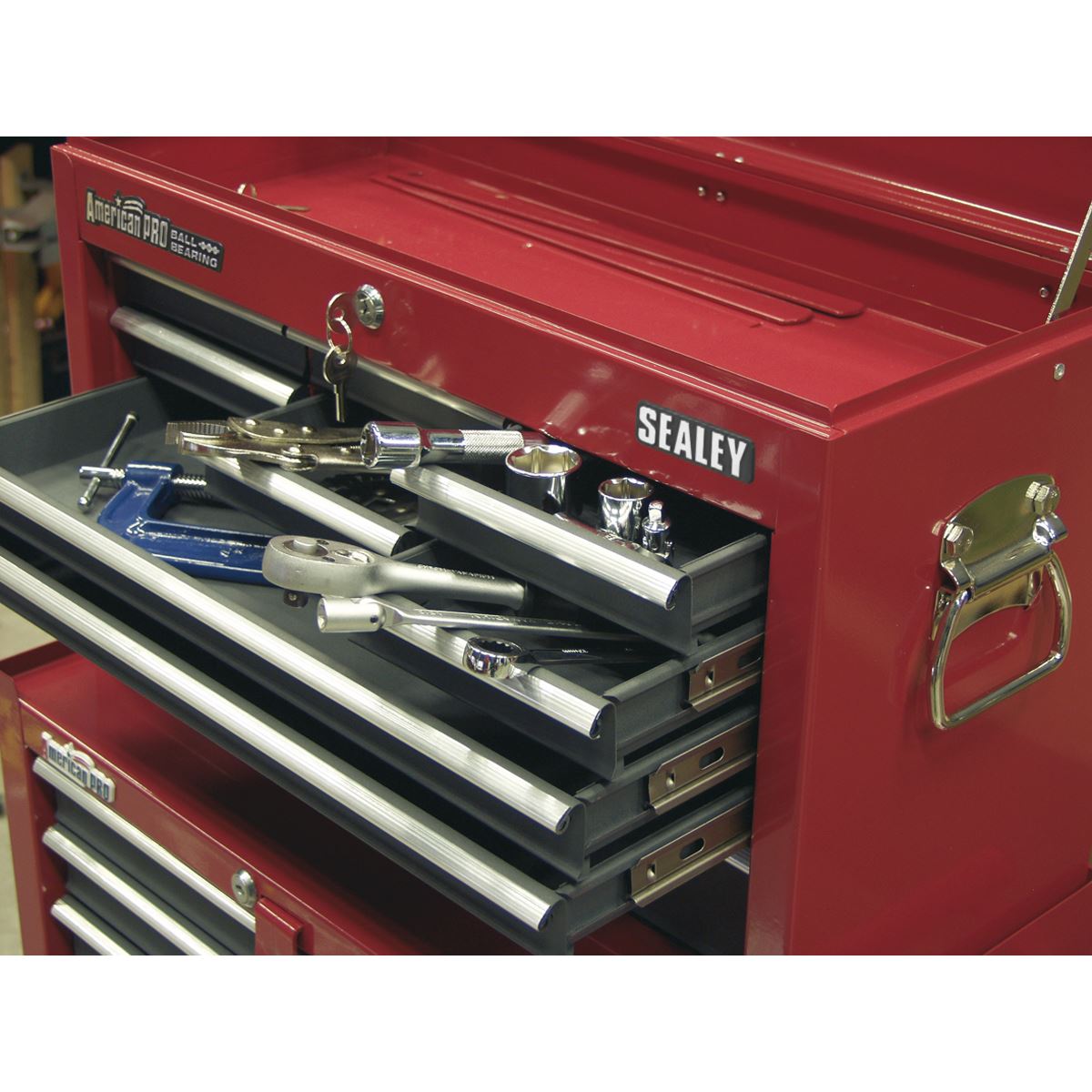 Sealey Topchest 9 Drawer with Ball-Bearing Slides - Red/Grey
