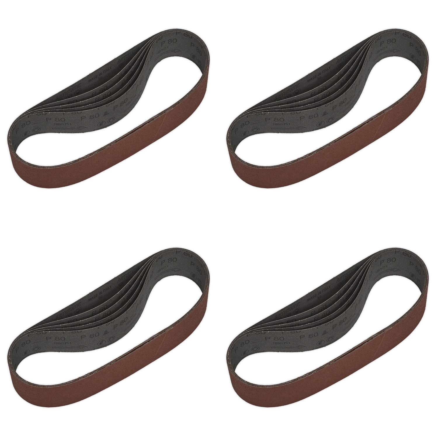 Sealey 50 x 686mm Sanding Belt 80Grit - Pack of 5 - SB007 Trade Quality