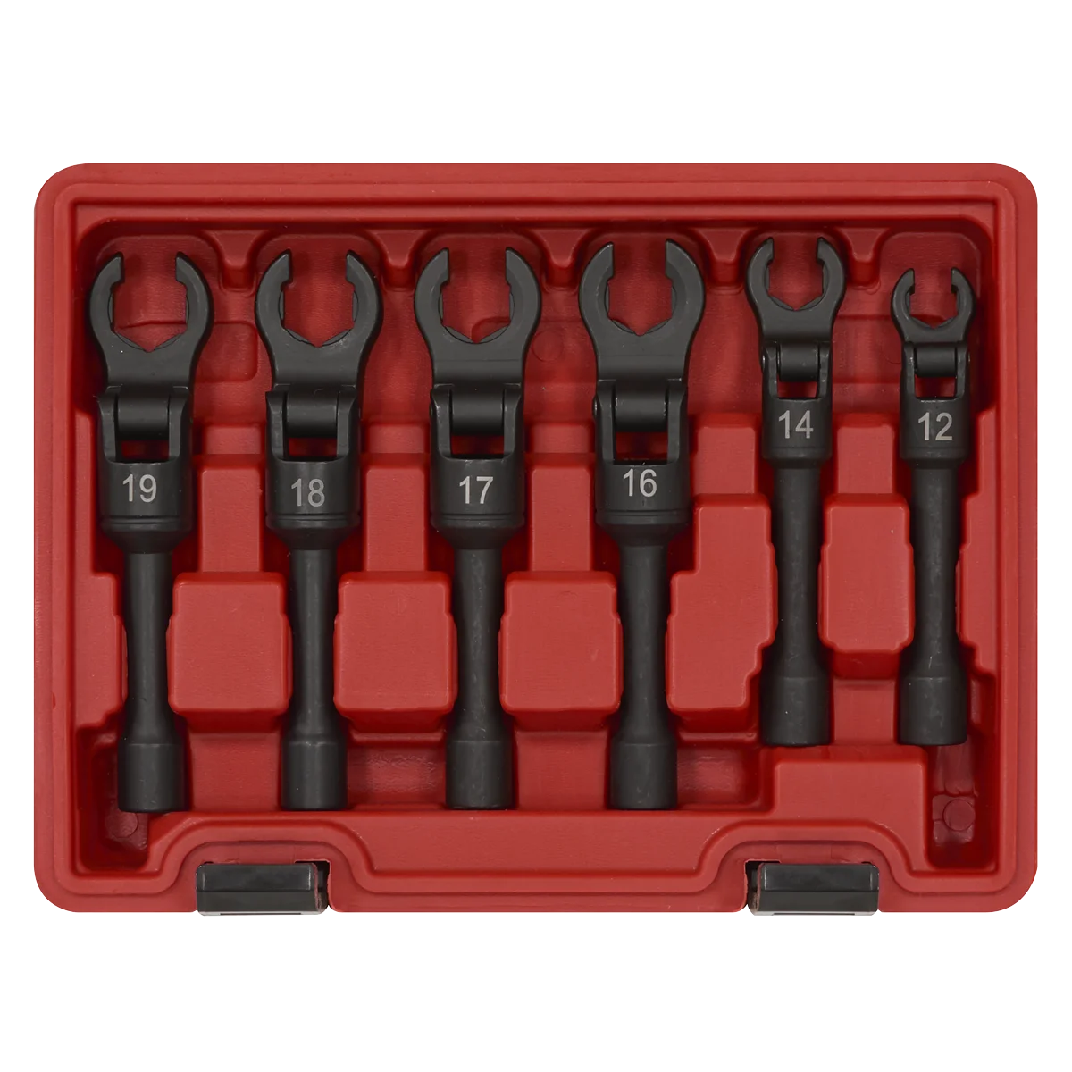 Sealey Flexi-Head Flare Nut Wrench Set 6 Piece 3/8" Drive