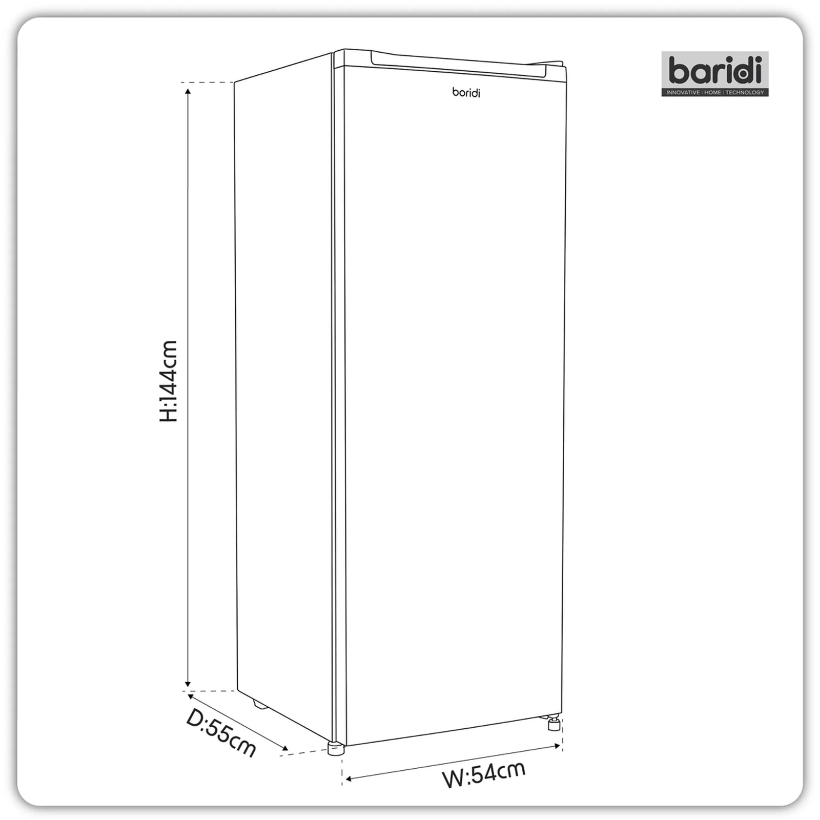 Baridi Freestanding Freezer 177L Capacity - Black
