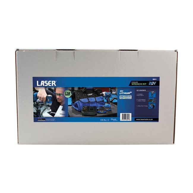 Laser Cordless Impact Wrench 1/2"D 20V Kit 68013