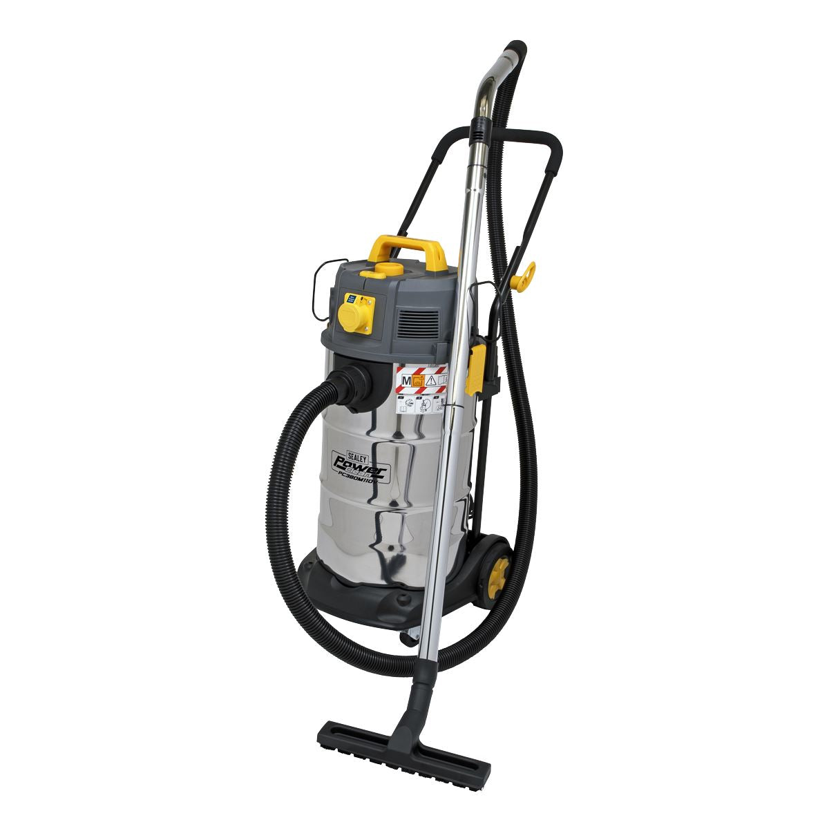 Sealey Vacuum Cleaner Industrial Dust-Free Wet/Dry 38L 1100W/110V Stainless Stee
