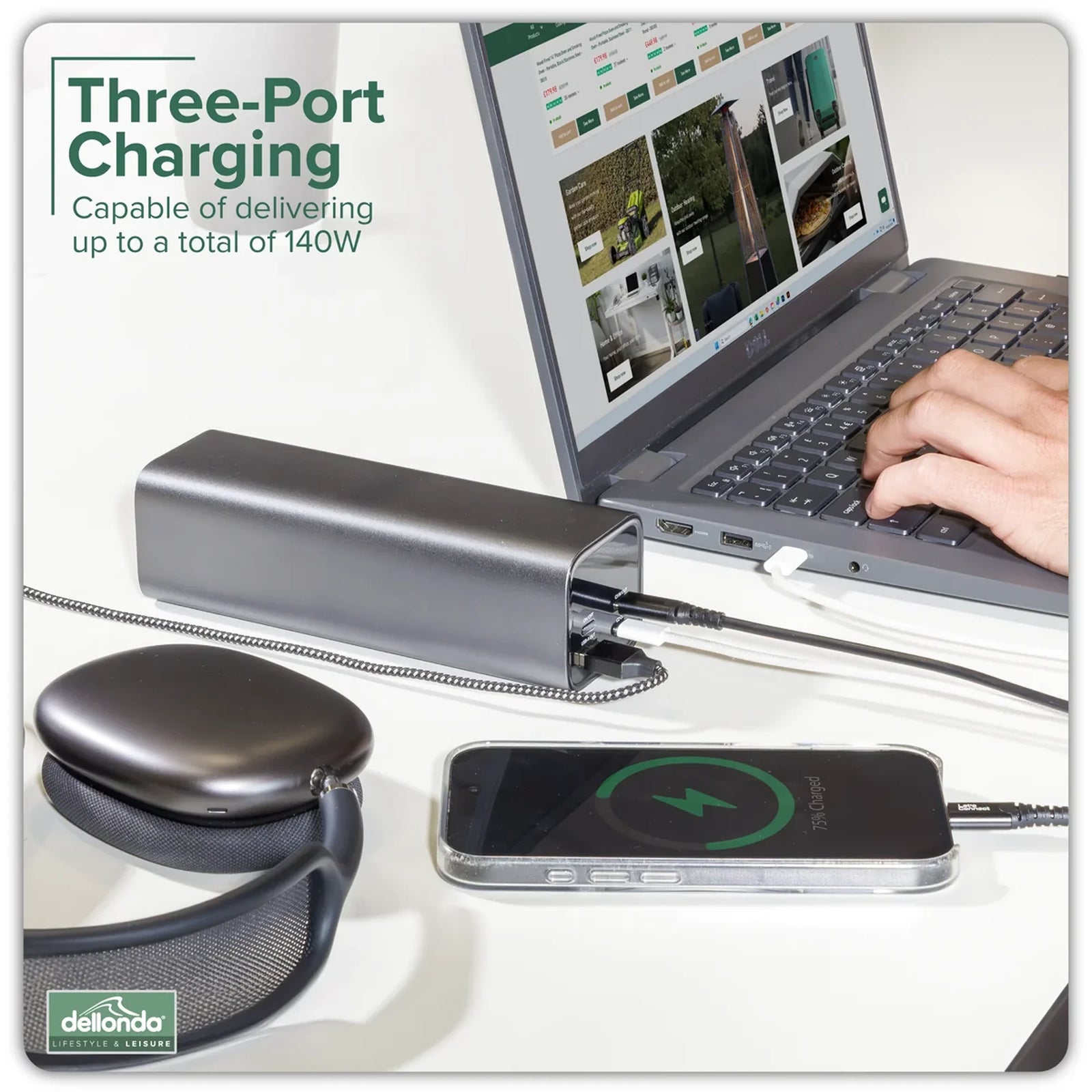 Dellonda Portable Power Bank DL168 27000mAh 140W