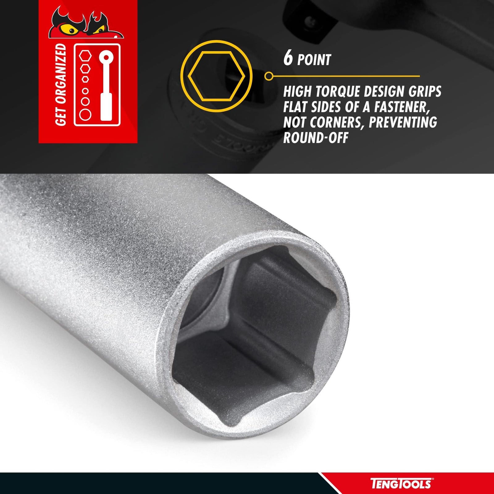 Teng Tools 3/8" Deep Socket 6 pt AF 7/16"