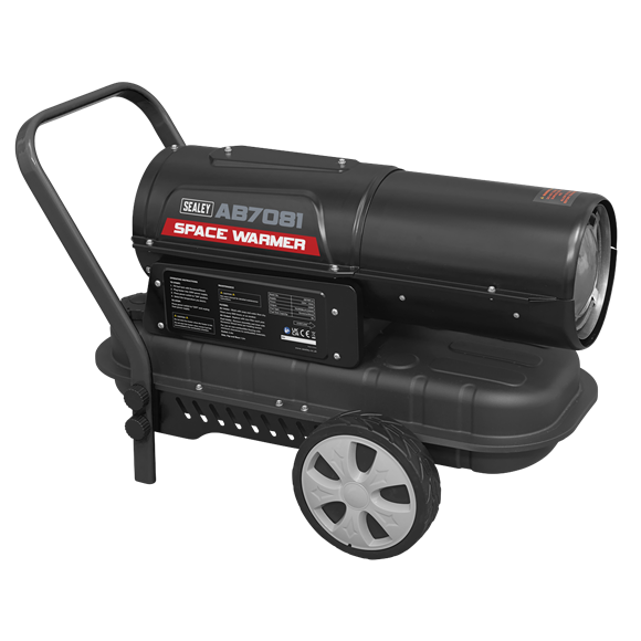 Sealey Space Warmerï Paraffin/Kerosene/Diesel Heater 70000Btu/hr with Wheels