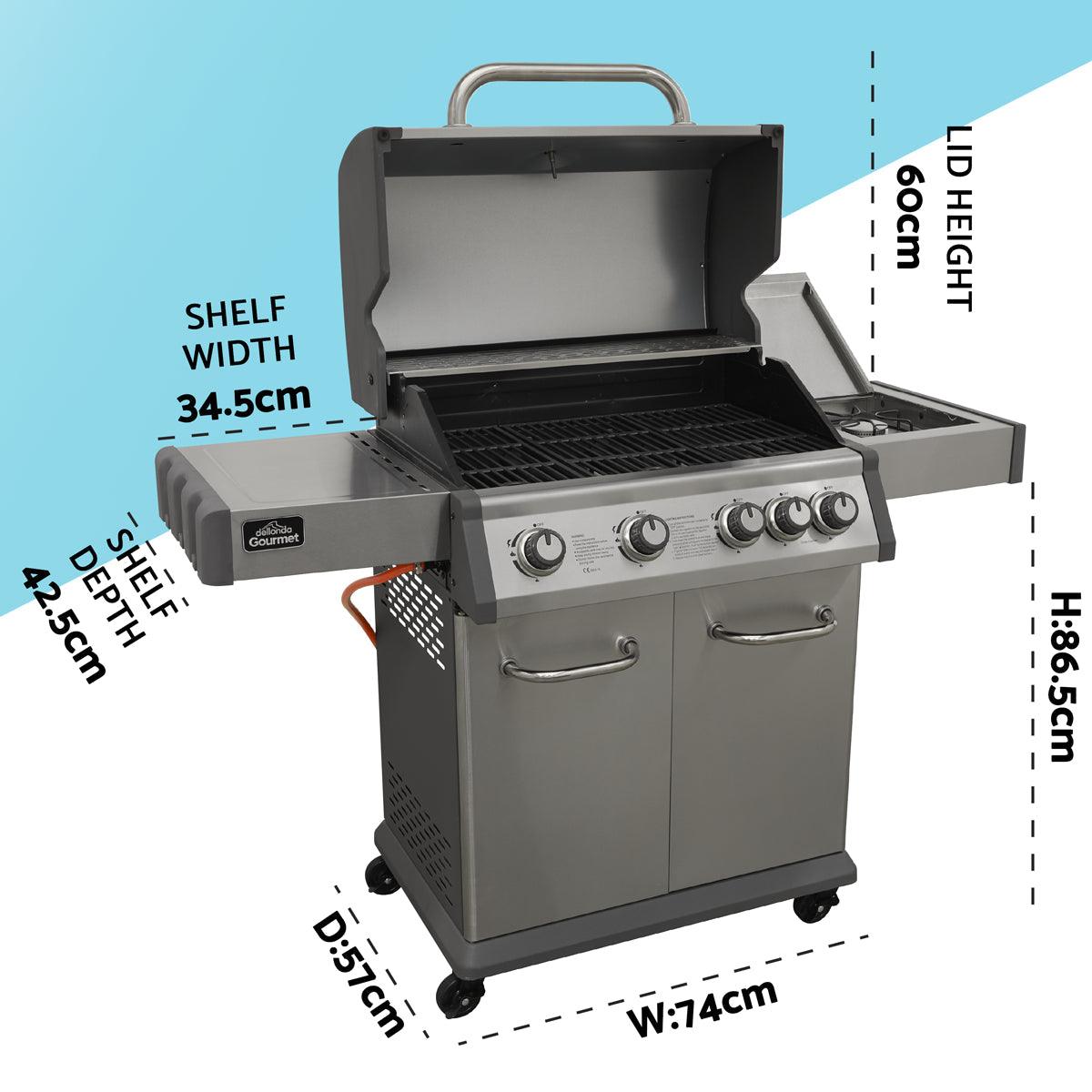 Dellonda 4+1 Burner Deluxe Gas BBQ