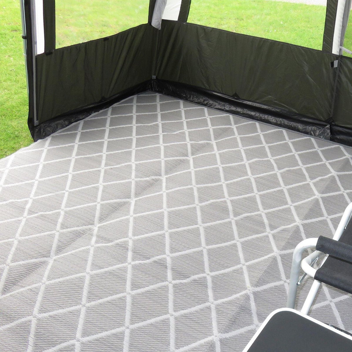 Paradise 2.5 X 3.0M Luxury Awning Carpet Moroccan Style Ground Sheet Grey
