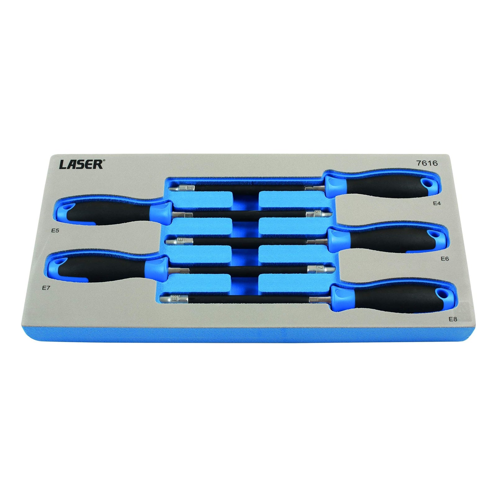 Laser E-Socket Flexi Driver Set 5pc 7616
