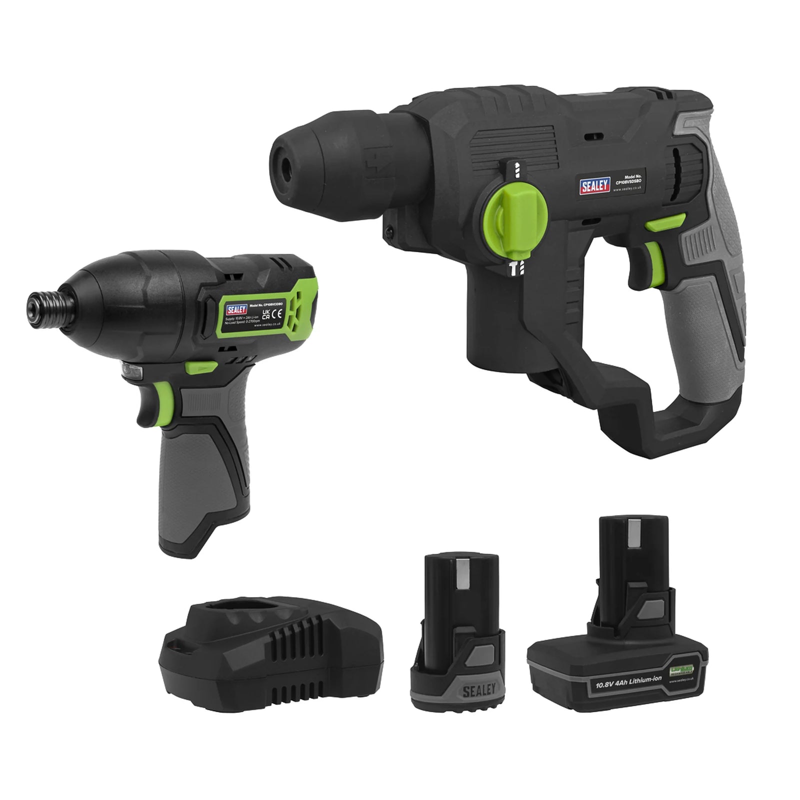 Sealey Cordless Power Tool Kit 10.8V - 2 Batteries & Euro Plug